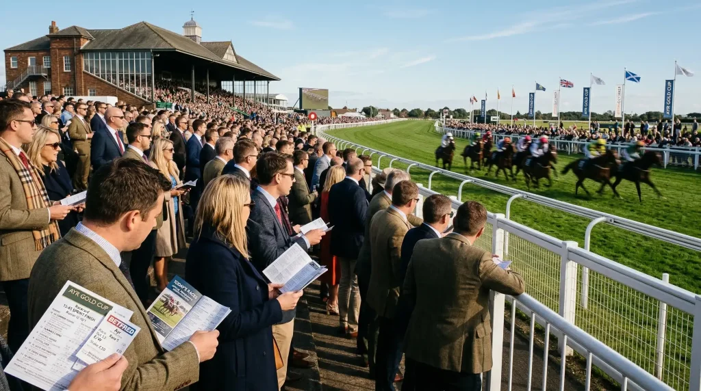 Ayr Gold Cup Festival crowd watching sprint race