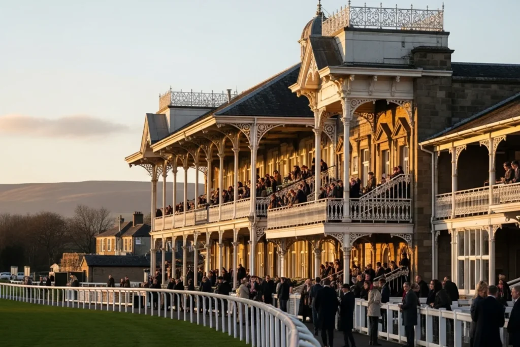 Historic view of Ayr Racecourse reflecting Scottish racing heritage
